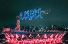 佛山千架无人机灯光秀致敬2020世界体坛大事件